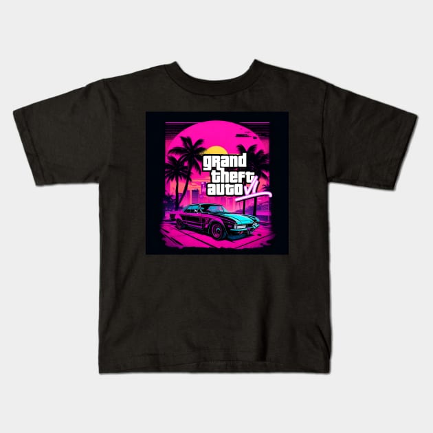 GTA 6 - CAR_001 Kids T-Shirt by Buff Geeks Art